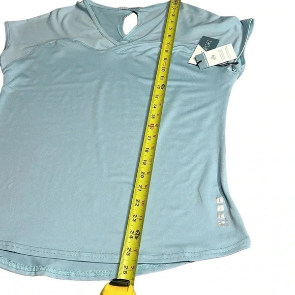 Y2K, Vtg, NWT , ELLE  T shirt women L.,cap sleeve,gym, Athleisure,fitted,long - Picture 5 of 9